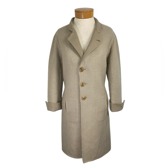 Worth Petite Small Long Reversible Wool Tan Coat - Picture 2 of 10